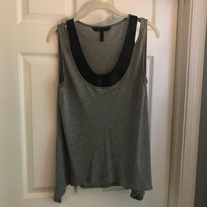 SALE!! BCBG knit top with leather trim